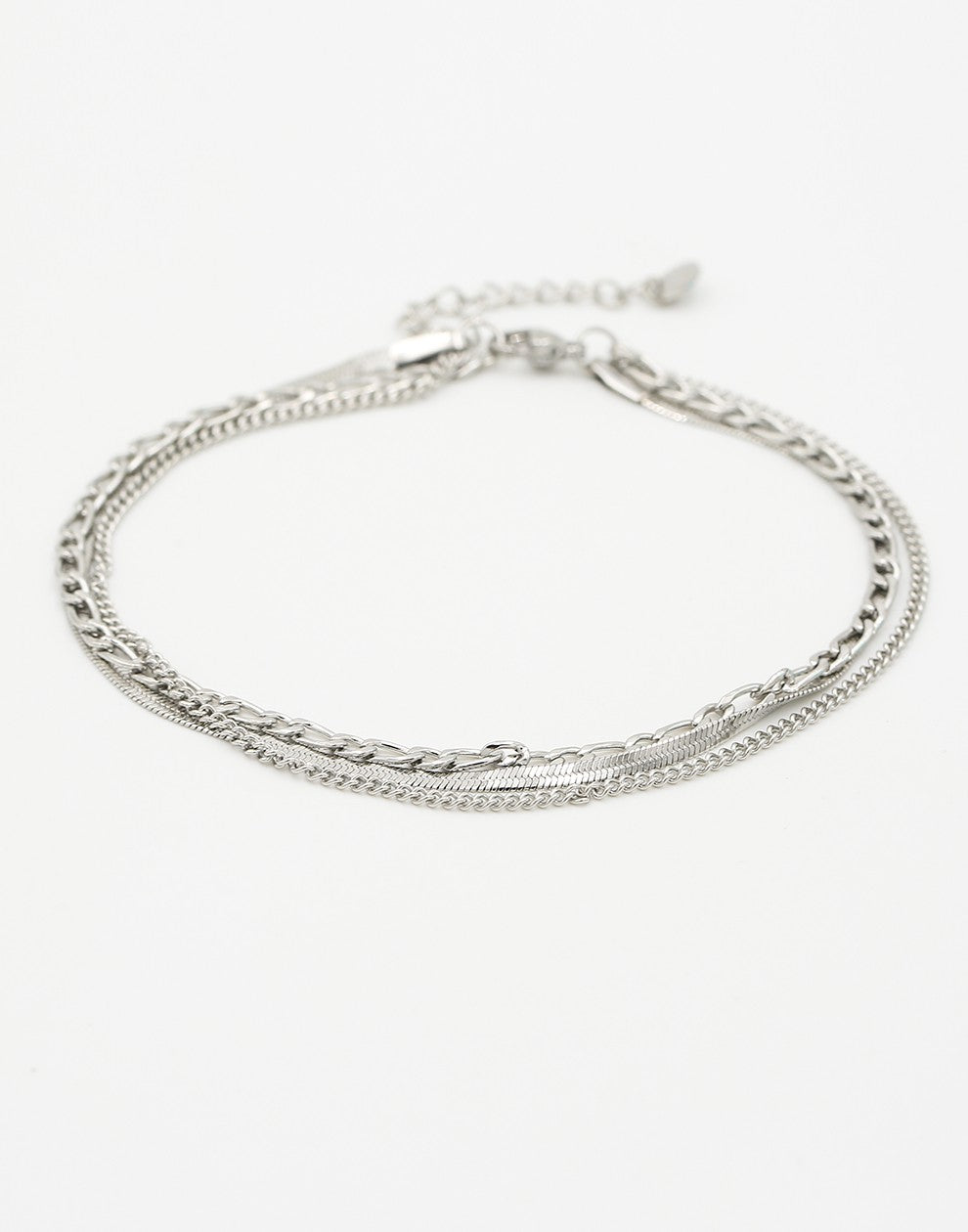 Enkelbandje chains zilverkleurig
