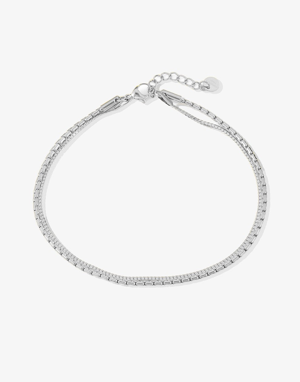 Enkelbandje dunne chain zilverkleurig