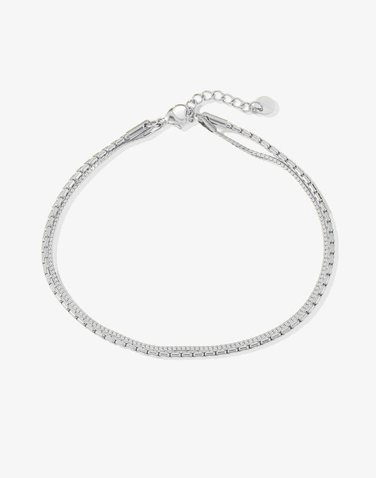 Enkelbandje dunne chain zilverkleurig