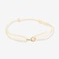 Satijnen armbandje klavers beige