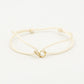 Satijnen armbandje klavers beige