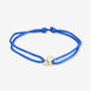 Satijnen armbandje klavers blauw