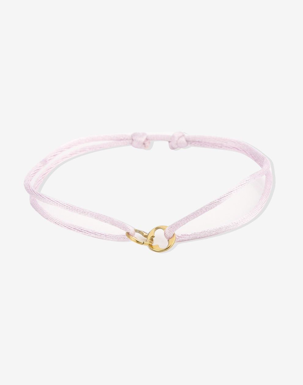 Satijnen armbandje klavers lila