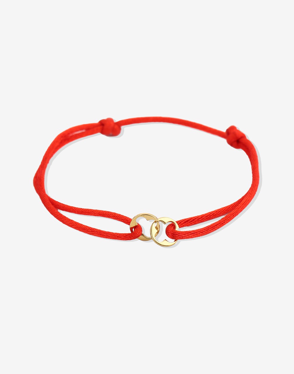 Satijnen armbandje klavers rood