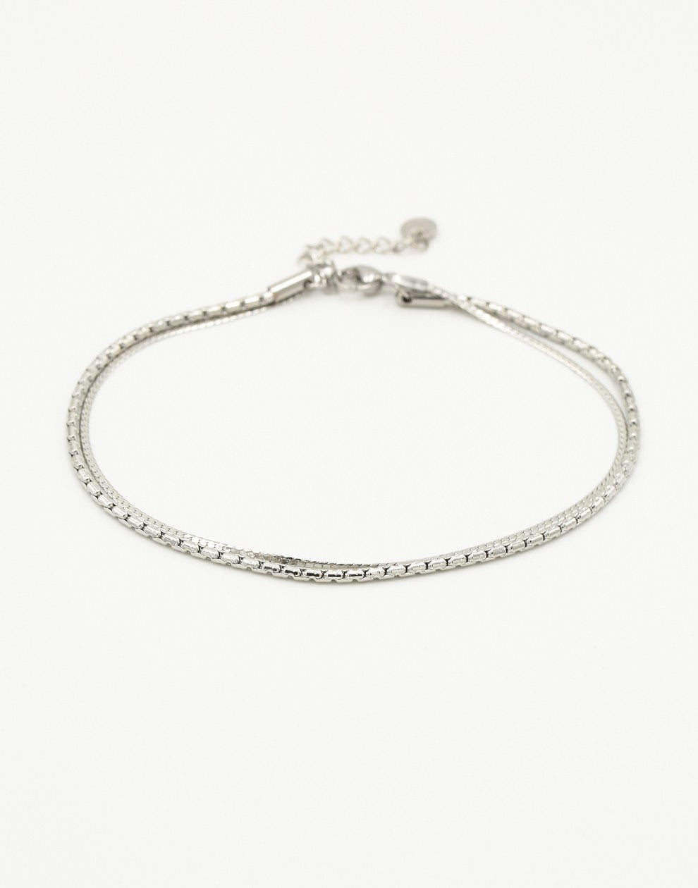 Enkelbandje dunne chain zilverkleurig