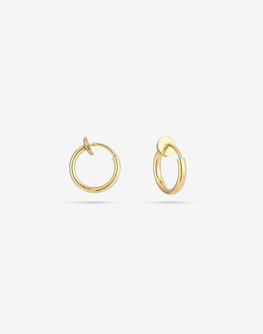clip oorbellen 8mm goudkleurig