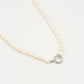 Parelketting met slotje zilverkleurig
