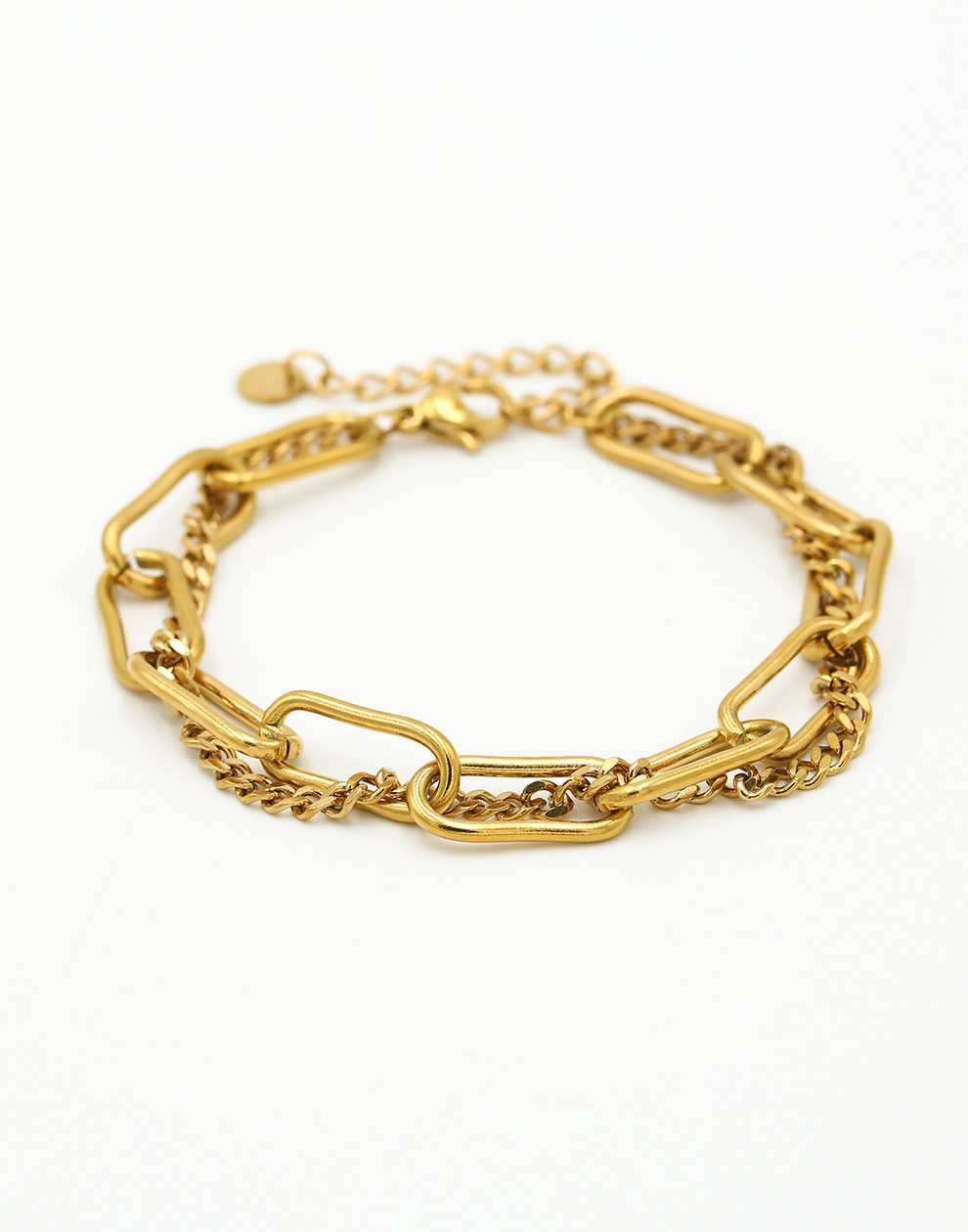 schakelarmband dubbel goudkleurig