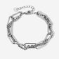 double silver-colored link bracelet