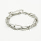 double silver-colored link bracelet