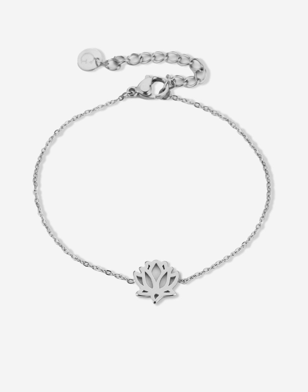 armband lotus bloem zilverkleurig