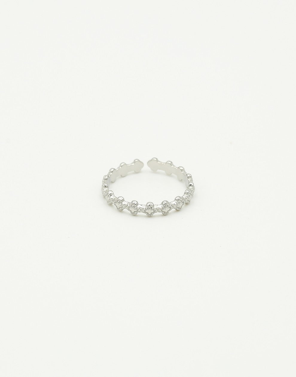 ring klavertjes zilverkleurig
