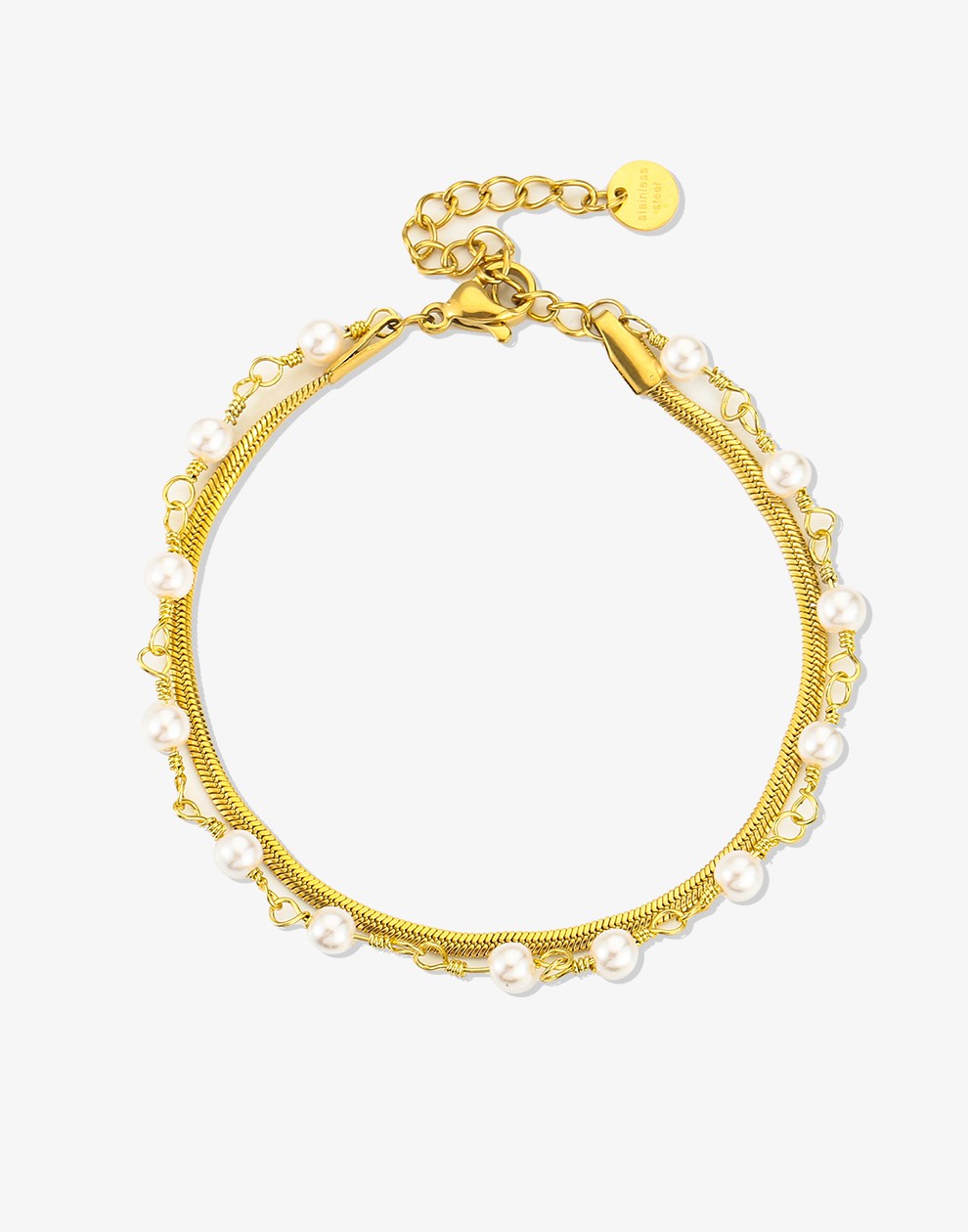 armband snake met parels