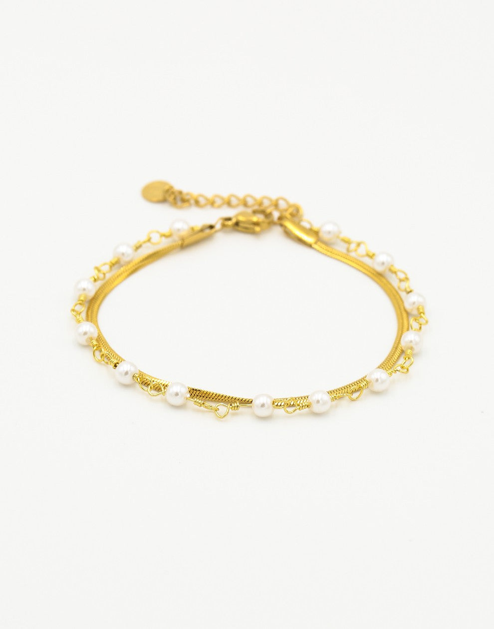 armband snake met parels