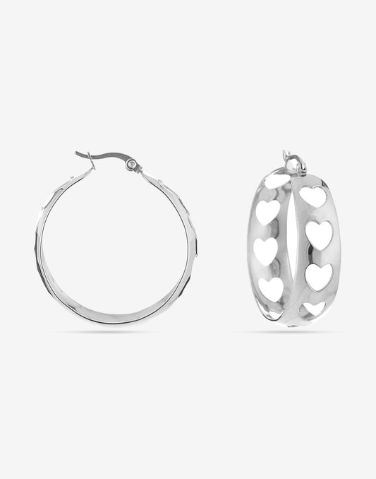 Hoops hartjes zilverkleurig