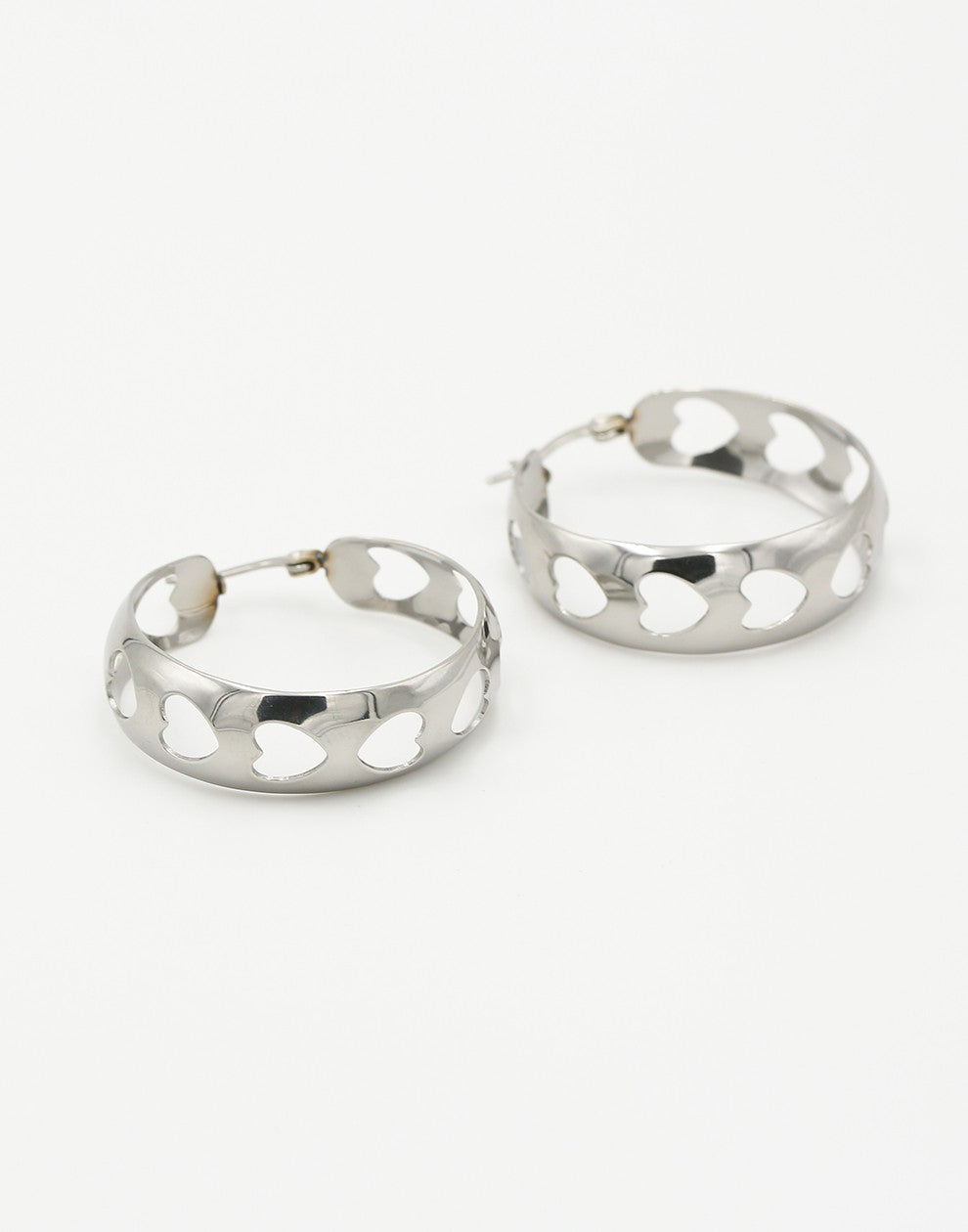 Hoops hartjes zilverkleurig