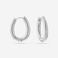 chunky oval silver-colored hoop earrings