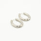 chunky oval silver-colored hoop earrings
