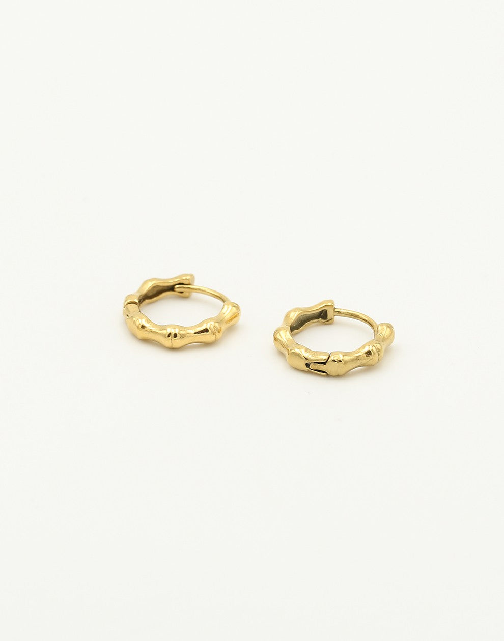 gold-colored bamboo earrings