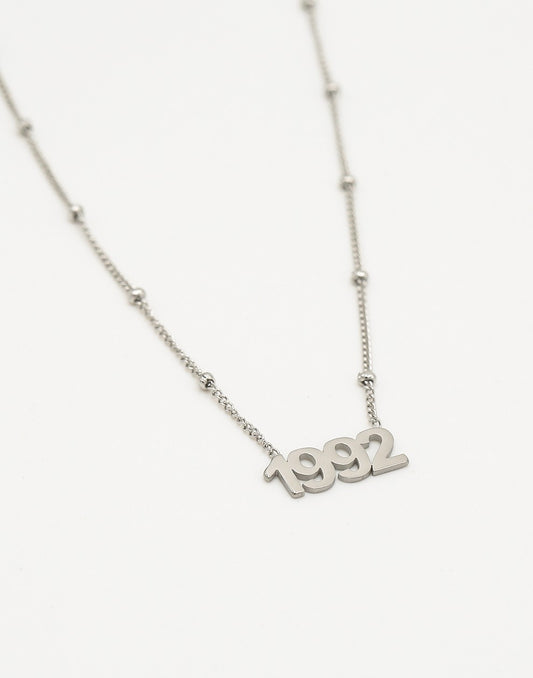 Ketting jaartal 1992 zilverkleurig