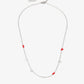 Ketting rode hartjes zilverkleurig