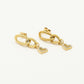 Stud earring link with rhinestone heart gold-colored