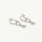Stud earring link with rhinestone heart silver-colored