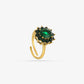 vintage ring stenen groene bloem