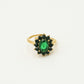 vintage ring stenen groene bloem