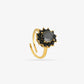 vintage ring stenen zwarte bloem