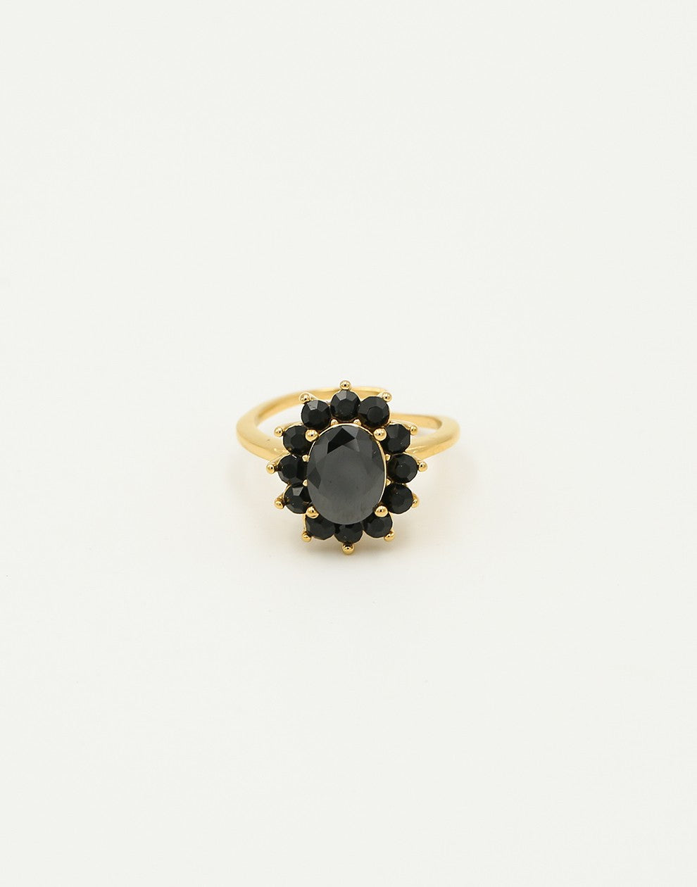 vintage ring stenen zwarte bloem