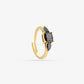 vintage ring zwarte steen