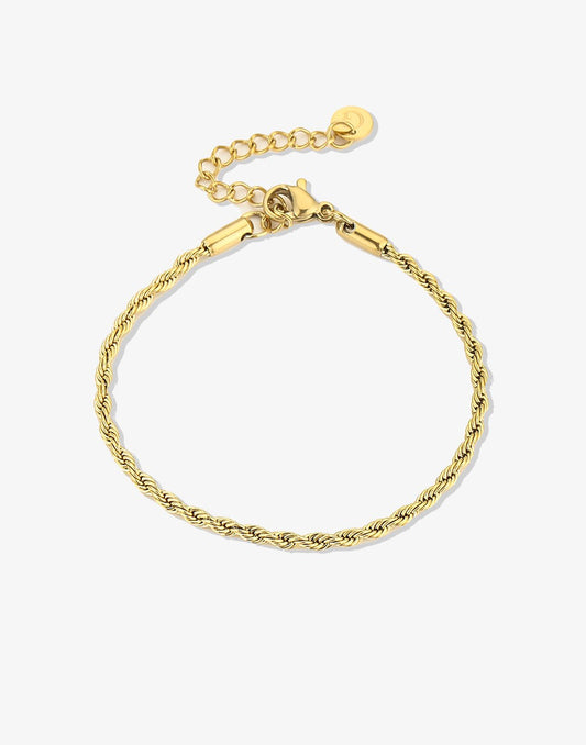 gedraaide schakelarmband goudkleurig 2.5mm
