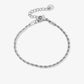 gedraaide schakelarmband zilverkleurig 2.5mm