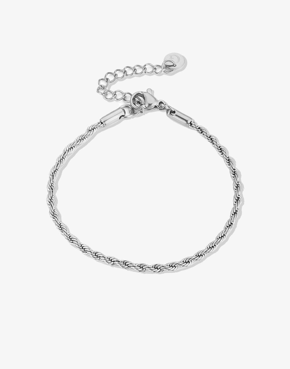 gedraaide schakelarmband zilverkleurig 2.5mm