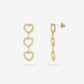 triple heart strass hanger goudkleurig