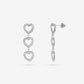 triple heart strass hanger zilverkleurig