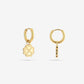 gold-colored clover love earrings