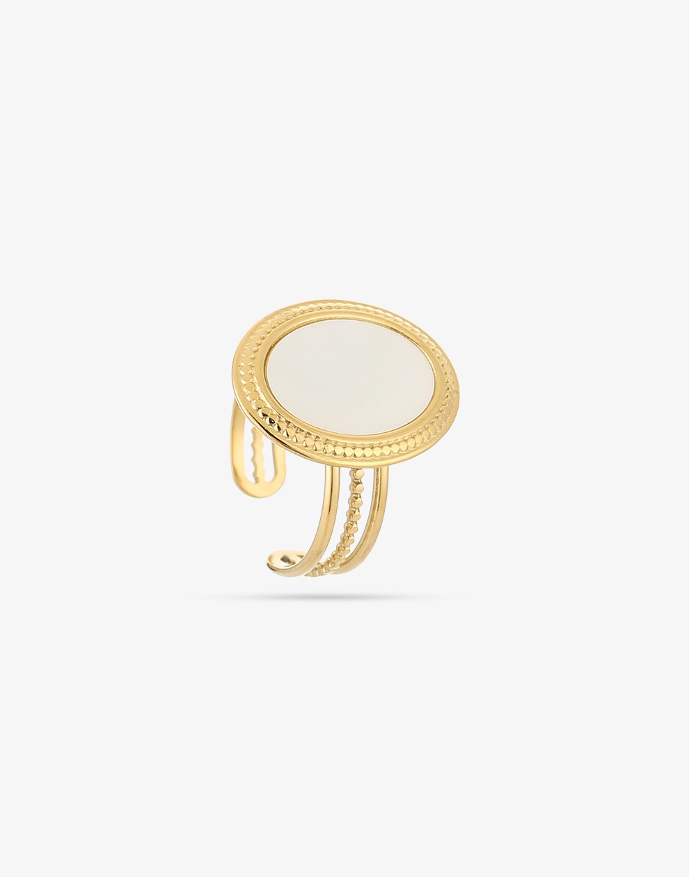 chunky ring met parelmoer