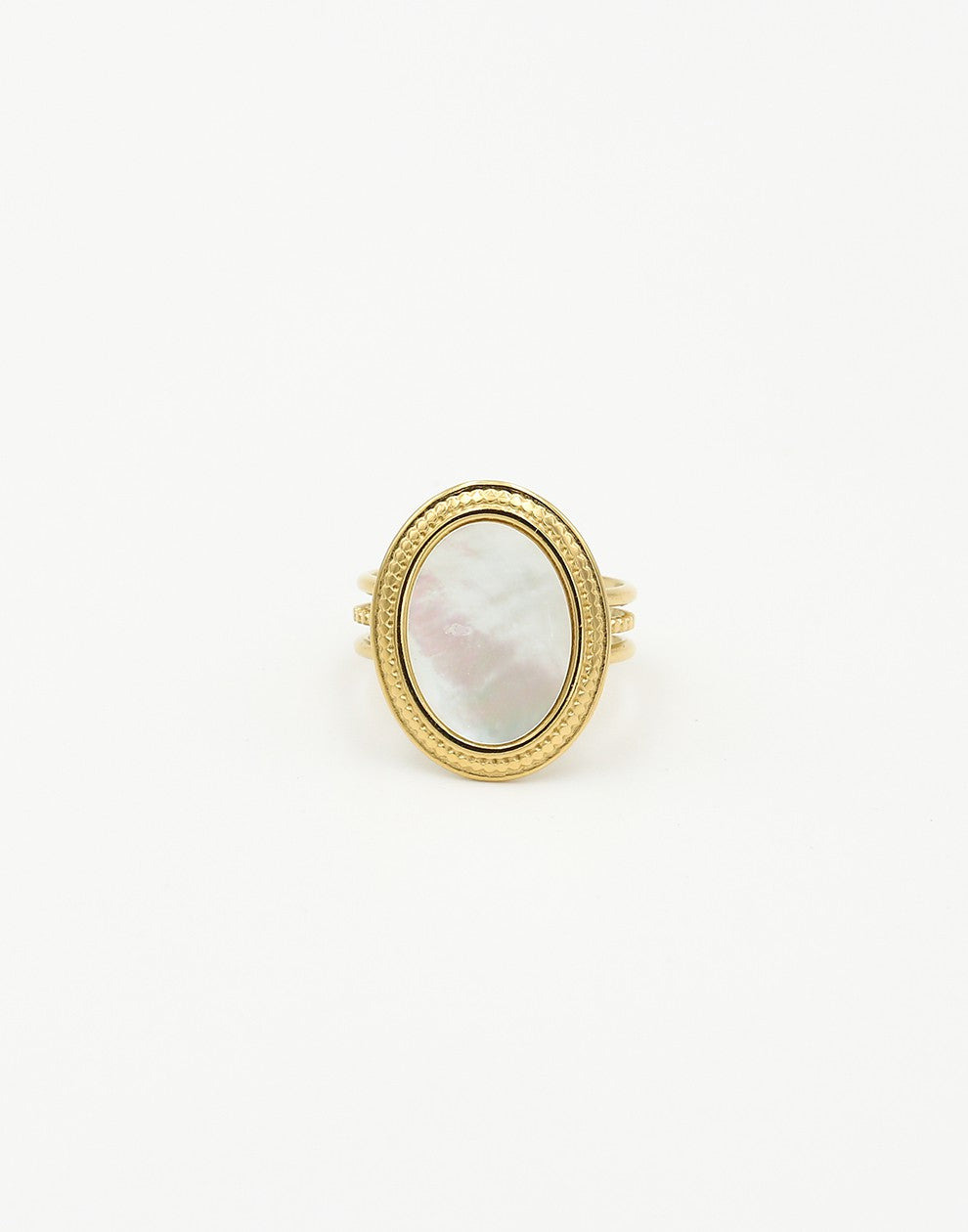 chunky ring met parelmoer