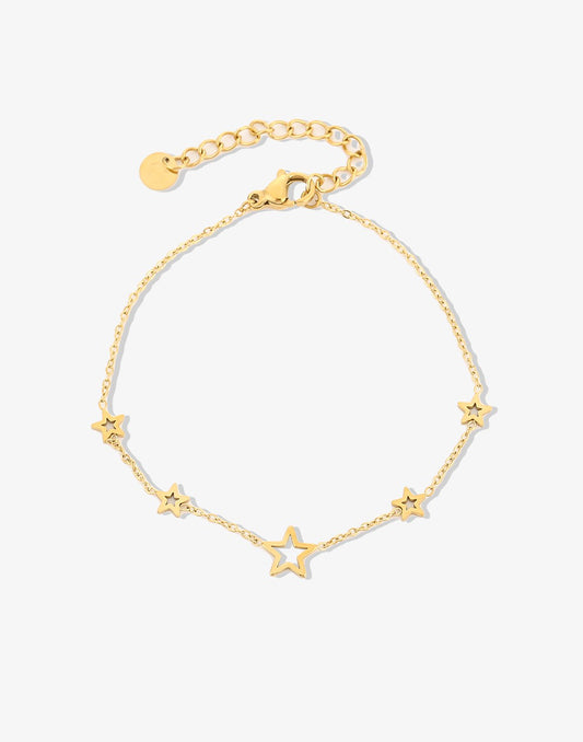 armband open sterretjes goudkleurig