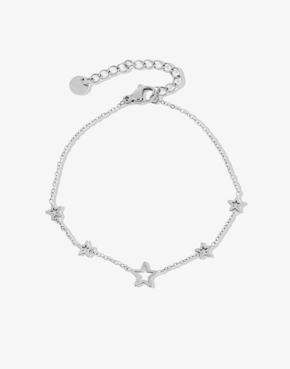 armband open sterretjes zilverkleurig