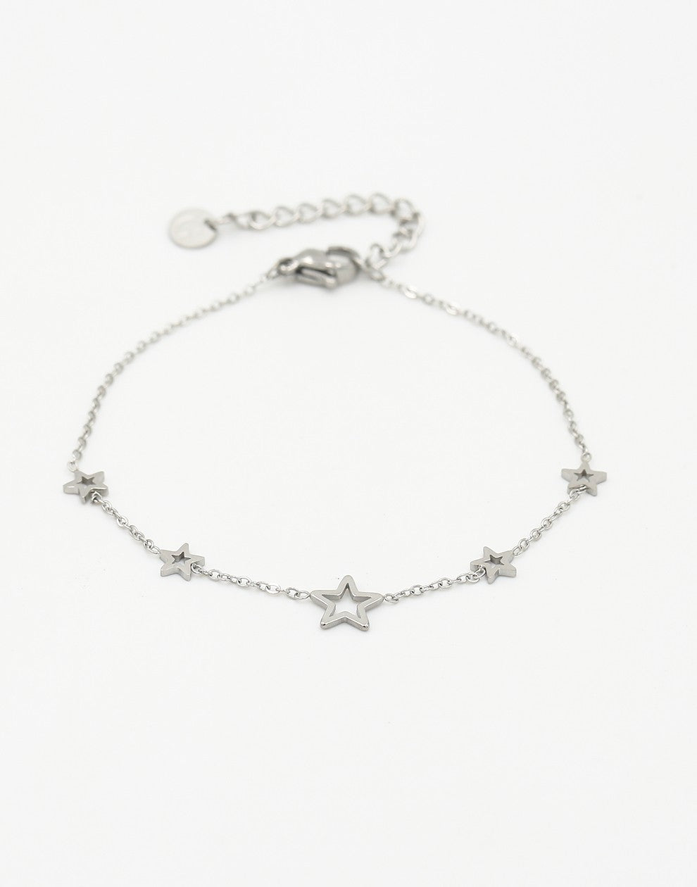 armband open sterretjes zilverkleurig