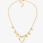 Ketting met bedels groot hart goudkleurig
