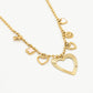 Ketting met bedels groot hart goudkleurig