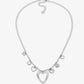 Ketting met bedels groot hart zilverkleurig
