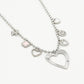 Ketting met bedels groot hart zilverkleurig
