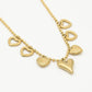 Bedel ketting hartjes goudkleurig