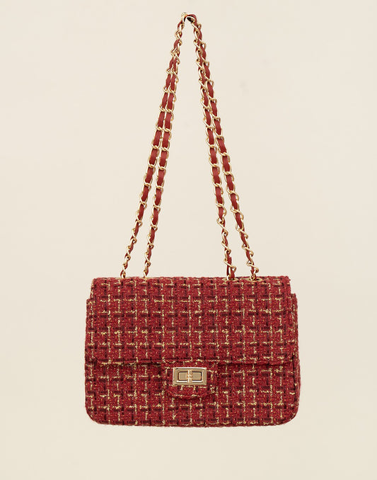Luxe crossbody tas bordeaux