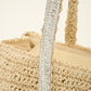 Strand tas met zilverkleurigen pailetten